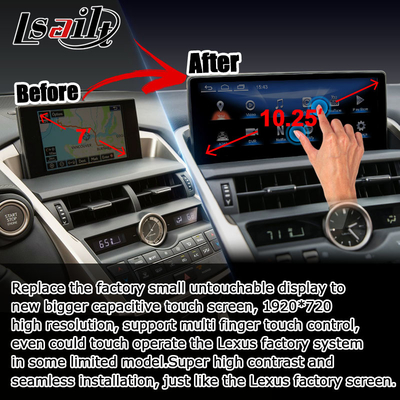 Lexus NX200t 10.25 Aktualizacja ekranu dotykowego Hexa Procesor Android Auto Wireless Carplay