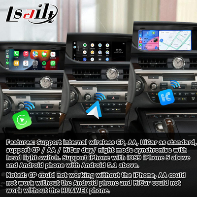 ES300h ES250 ES350 Lexus Android Uaktualnienie ekranu Carplay Android Auto Dash Cam 10.25 " Lsailt