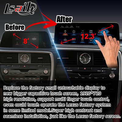 HD 12,3-calowy wyświetlacz Androida do Lexus RX350 RX450h Lsailt Android Auto Carplay