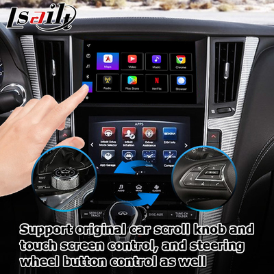 Interfejs GPS carplay, 8+128GB Android 11 interfejs skrzynki nawigacyjnej dla Infiniti Q50 / Q60