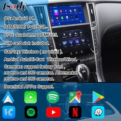 Lsailt Android Infotainment Module dla Infiniti Q50 Q60 2014-2020 Interfejs CarPlay, Android Nawigacja