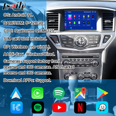Lsailt 8GB Android Multimedia Interface dla Nissana Pathfinder R52 2018-Patrol Carplay Android Auto Wireless Module