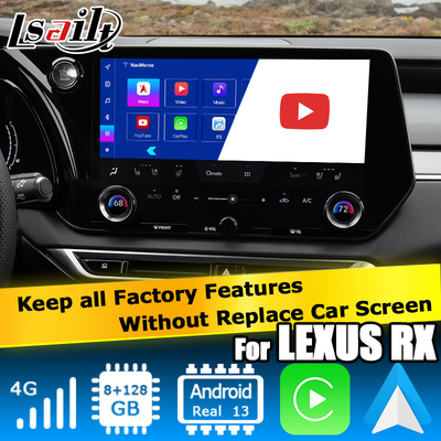 Lexus RX 2023 Android 11 interfejs wideo zasilany przez Qualcomm RX350h RX500h RX350 RX450h+
