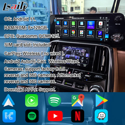 Lsailt Qualcomm Android Video Interface dla Lexus LX600 LX500d RX ES NX 2021- Wspiera YouTube, NetFlix, bezprzewodowe CarPlay