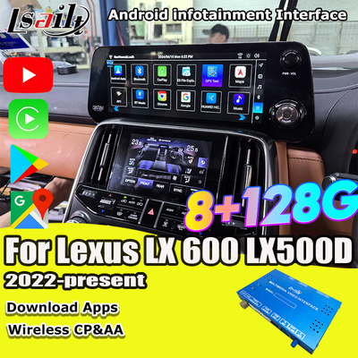 Lsailt Qualcomm Android Video Interface dla Lexus LX600 LX500d RX ES NX 2021- Wspiera YouTube, NetFlix, bezprzewodowe CarPlay