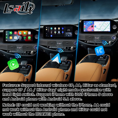 Lexus LS500h LS500 LS350 2022 Android 13 interfejs wideo 8+128GB na bazie Qualcomm