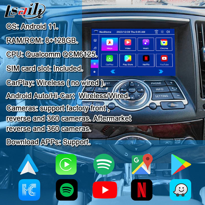 Nissan Multimedia Interface dla 370GT, Skyline, Infiniti G37, Q40, Q60 Wsparcie YouTube, CarPlay, Ekran na oparcie głowy
