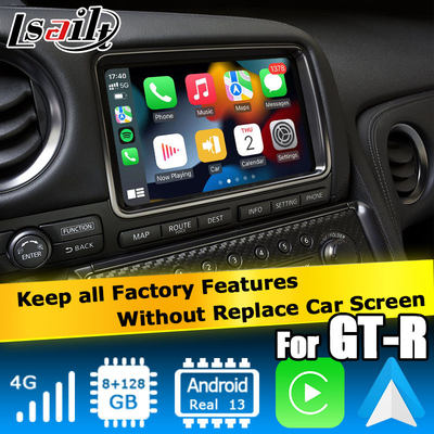 Android 13 8+128 Nawigacja bezprzewodowa carplay Android auto interfejs wideo dla Nissan GT-R GTR R35