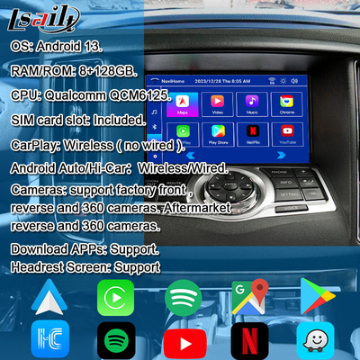 Lsailt 8G CarPlay&Android Video Interface dla Nissan Maxima 09-15 Infiniti G37 z Google, YouTube, NetFlix