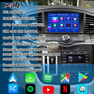 Lsailt Android 13 Smart Android Infotainment Module for Nissan Quest 2011-2022 Wsparcie bezprzewodowego CarPlay, NetFlix