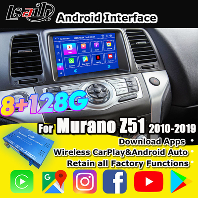 Interfejs multimedialny Lsailt 8G CarPlay/Android dla Nissan Murano, Quest, Patrol Infiniti QX z NetFlix, Google Map