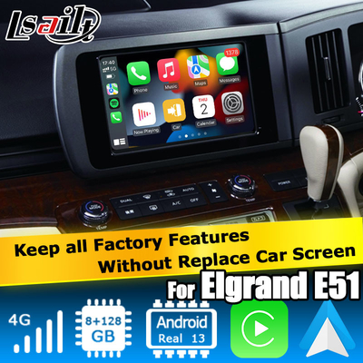 Nissan Elgrand E51 serii 3 Android 13 Qualcomm 8+128GB Carplay Android Auto interfejs wideo