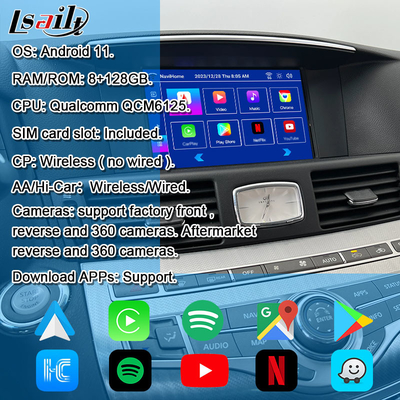 8G Qualcomm Android Multimedia Interface dla Infiniti Q70 M45 M25 2010- Wireless CarPlay Box, Android Auto, NetFlix