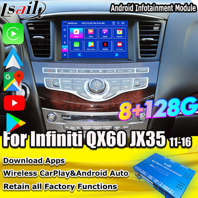 Lsailt 8G Android Multimedia Interface dla Infiniti QX60 JX35 2011-2020 Zintegrowany bezprzewodowy CarPlay, Android Auto