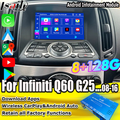 Lsailt 8G Android Infotainment Module dla Infiniti Q60 G37 G35 Q40 2008-2016 Wliczone bezprzewodowe CarPlay, Android Auto