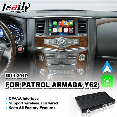 Bezprzewodowy interfejs Carplay Android Auto dla 2011-2017 Nissan Patrol Y62