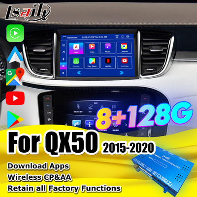 8+128G Android Navigation Box Moduł infotainment dla Infiniti QX50 2018-2020 EX QX80 z bezprzewodowym CarPlay, interfejs Android