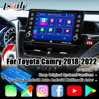 Lsailt 8G Wireless CarPlay Android Infotainment Module for Toyota Camry TOUCH3 2018-2021 Sienna Wsparcie YouTube, NetFlix, 360 kamer