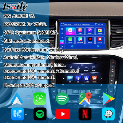 8+128G Android Navigation Box Moduł infotainment dla Infiniti QX50 2018-2020 EX QX80 z bezprzewodowym CarPlay, interfejs Android