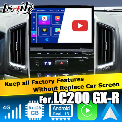 Samochód Android 13 skrzynka nawigacyjna dla Toyota LC200 GXR Fujitsu jednostka Carplay waze youtube widok z tyłu itp