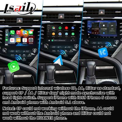 Ekran dotykowy Carplay Android Auto Interfejs wideo Toyota Camry Bluetooth Wifi USB