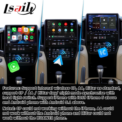 Android 13 interfejs wideo dla Toyota Land Cruiser LC200 GXR z widokiem tylnym WiFi carplay android auto