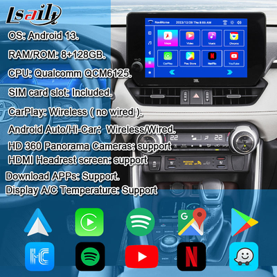 Android 13 Android Infotainment Interface dla Toyota RAV-4 2023-Crown, Alphard, Harrier OEM Uaktualnienie ekranu z systemem multimedialnym Android, YouTube
