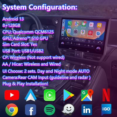 Lsailt Android Carplay Multimedia Video Interface dla 2024-Obecny Lexus GX GX550