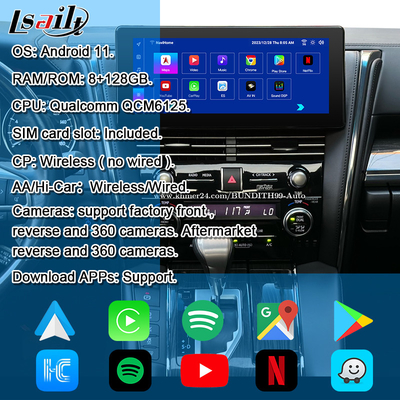 Android 13 Interfejs wideo Lexus Uaktualnienie ekranu OEM dla LM350 LM500H NX RX ES Zestawy do modernizacji Wliczone YouTube, NetFlix,Wireless CarPlay
