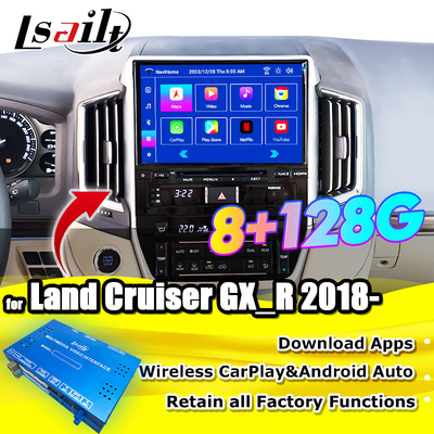 Android Multimedia Interface dla Land Cruiser GX_R 2018-2021 LC200 Wireless Apple CarPlay&Android Auto Retrofit Uaktualnienie