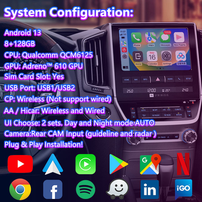 Lsailt Android Multimedia Video Interface dla Toyoty Land Cruiser 200 LC200 VX VXR VX-R 2016-2021