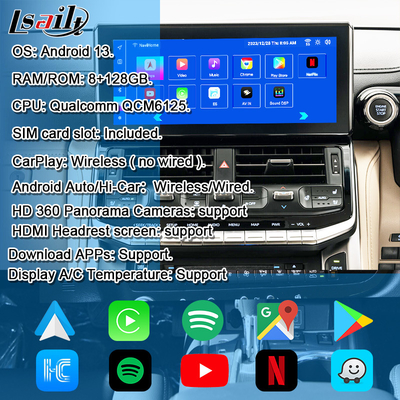 Lsailt Moduł ulepszenia OEM Android dla Land Cruiser 300 2022-Obecnie Interfejs Android Integracja YouTube, Waze, Sklep Play