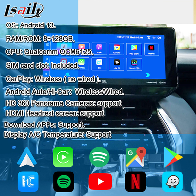 Moduł aktualizacji Android OEM Lsailt dla Harrier Venza Toyota 2022 - 12,3 cala Interfejs multimedialny Android z YouTube, NetFlix