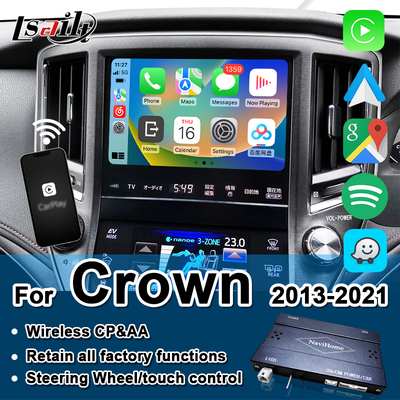 Interfejs Apple CarPlay bezprzewodowy Lsailt dla Crown S210 2013-2016 AWS210 GRS210 GWS214 GWS215 Majesta Athlete Royal Saloon Obsługa kamery cofania, Android Auto