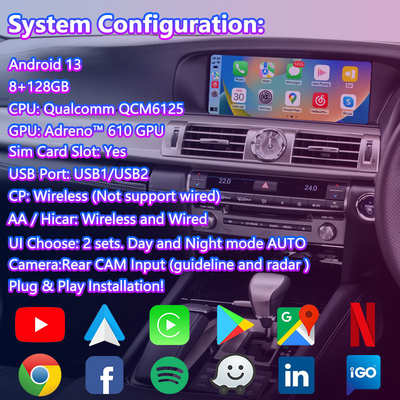 Lsailt 8+128GB Android Interfejs multimedialny wideo dla Lexus LS460 LS 600h 460L z lat 2012-2017