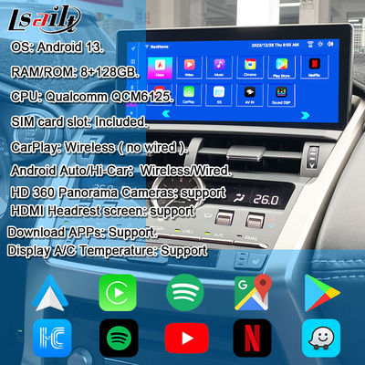 Lexus Android Screen 8 Core Qulcomm Multimedia Display dla LEXUS NX200T NX300H 2014-2021 Wsparcie Joystick Rotary Knot Control, YouTube, Google Play, CarPlay