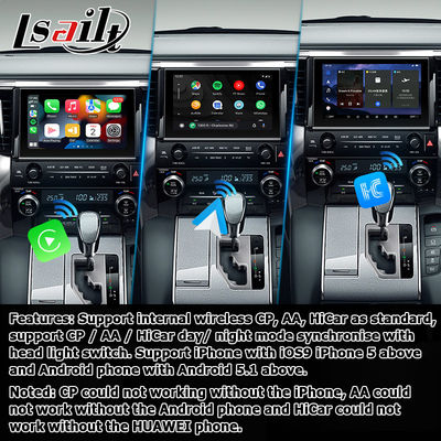 Toyota Alphard Vellfire AH30 seria czysty styl OEM Carplay android auto box model 2015-2022