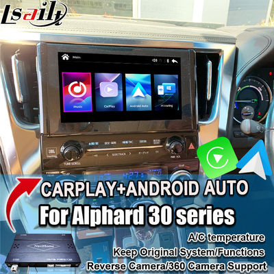 Bezprzewodowy moduł aktualizacji Apple CarPlay/Android Auto dla Toyoty Alphard serii 30 i Vellfire. Obsługa radia FM, klimatyzacji, mirroringu i kamer