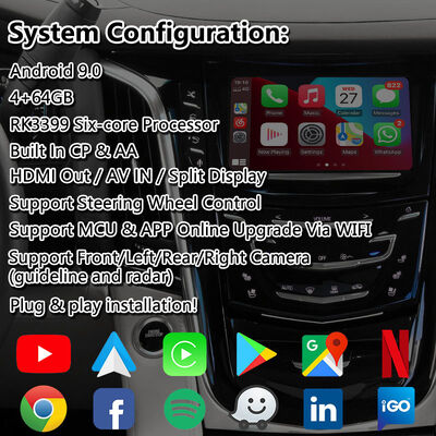 Lsait Android Navigation Multimedia Video Interface dla 2015-2020 Cadillac Escalade System CUE z Carplay