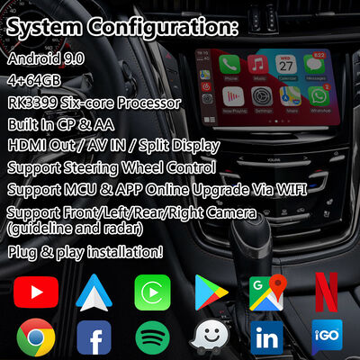 Lsailt Android GPS Navigation Video Interface dla systemu Cadillac CTS CUE z lat 2013-2019 z Carplay