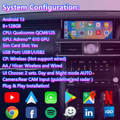 Lsailt Android Carplay Interface dla Lexus IS200T IS300H IS350 IS300 F Sport AWD IS XE30 2017-2020