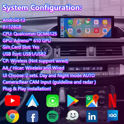 Interfejs wideo nawigacyjny dla Lexus CT 200h FSport 2017-2022