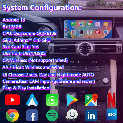 Interfejs wideo Lsailt Android Carplay dla Lexus RC 300h 350 300 F Sport 2018-2023