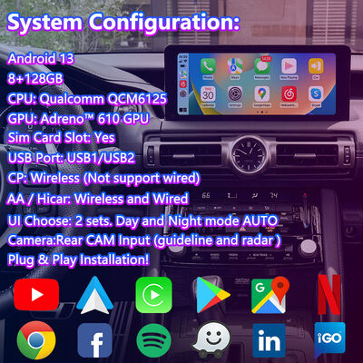 Interfejs wideo Lsailt Android Carplay do Lexus IS 500 IS300 IS350 IS300h IS500 z lat 2020-obecnie