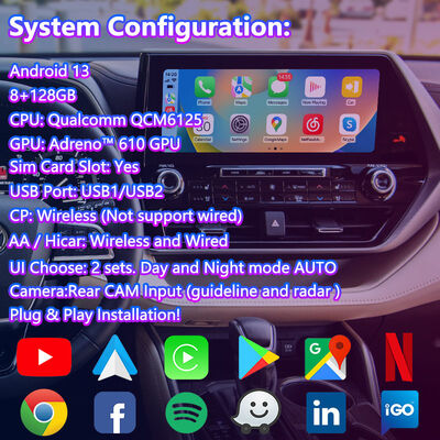 Lsailt Android Car Navigation Multimedia Video Interface dla 2020 r. i obecnego Toyoty Highlander