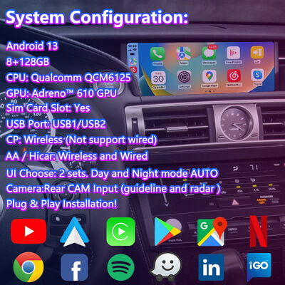 Ekran multimedialny Lsailt Android Carplay na lata 2013-2020 Lexus IS 250 IS200T IS300 IS350 IS300h IS250