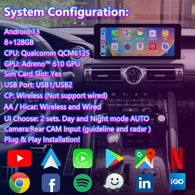 Lsailt Android Carplay Multimedia Interface Screen dla 2020-Present Lexus IS 300h IS300 IS350 IS500 IS300h