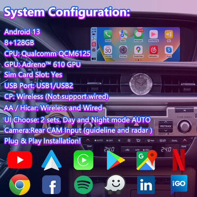 Lsailt Android Nawigacja Multimedia Screen dla 2012-2018 Lexus ES 300h ES250 ES350 ES300H