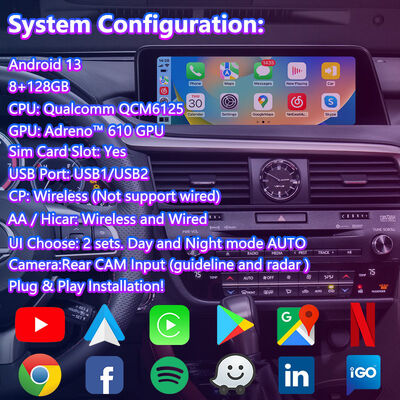 Lsailt Android Carplay Multimedia Interface Screen dla 2016-2019 Lexus RX Knob RX350 RX450h RX200t RX300