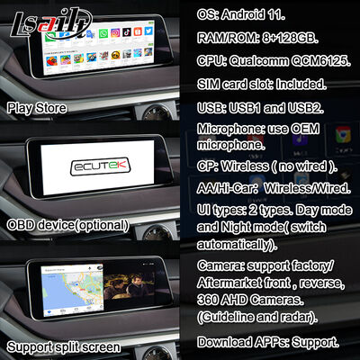 CarPlay/Android Multimedia System Interfejs wideo Lexus dla RX450H RX350 12,3 cali 2016-2021 Zintegrowany YouTube, NetFlix,Android Auto